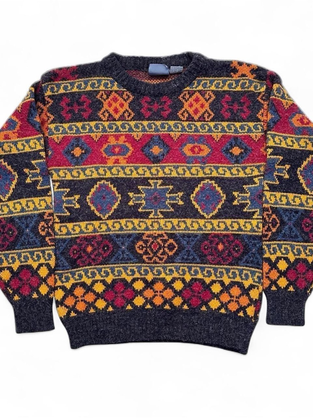 Vintage 1980s Western Patterned Crewneck Sweater - Multicolor M
